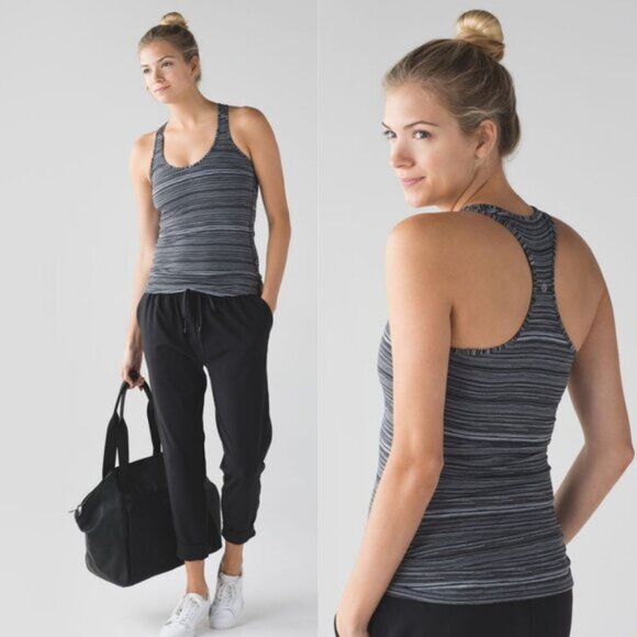 Lululemon Cool Racerback In Cyber Black Deep Coal Size 4 - Picture 1 of 6